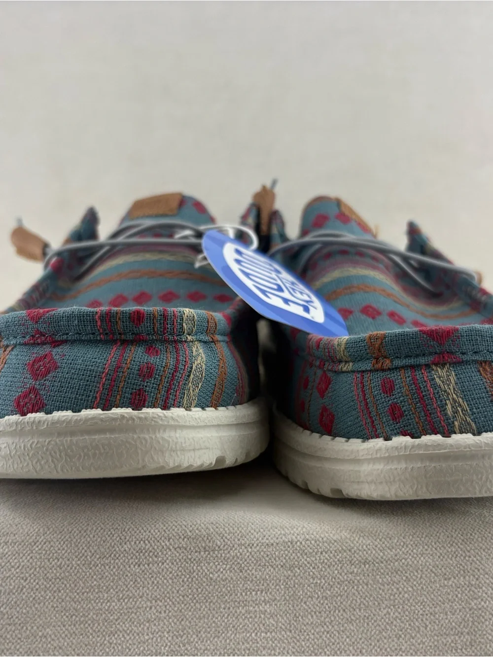 Hey Dude Wally Funk Vintage Blanket Slip-On Shoes -Sea Blue/Graphite size 13 NEW